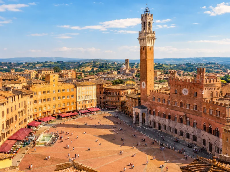 Piazza del Campo in Siena with the Torre del Mangia